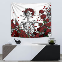 Rose Skull Tapestry Rose Skull Day Of The Dead - Wonder Print Shop