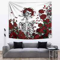 Rose Skull Tapestry Rose Skull Day Of The Dead - Wonder Print Shop