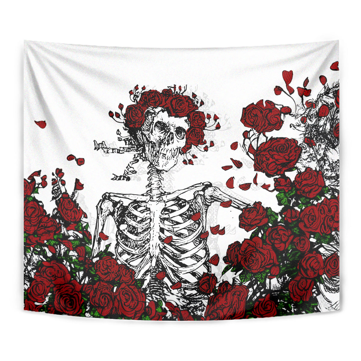 Rose Skull Tapestry Rose Skull Day Of The Dead - Wonder Print Shop