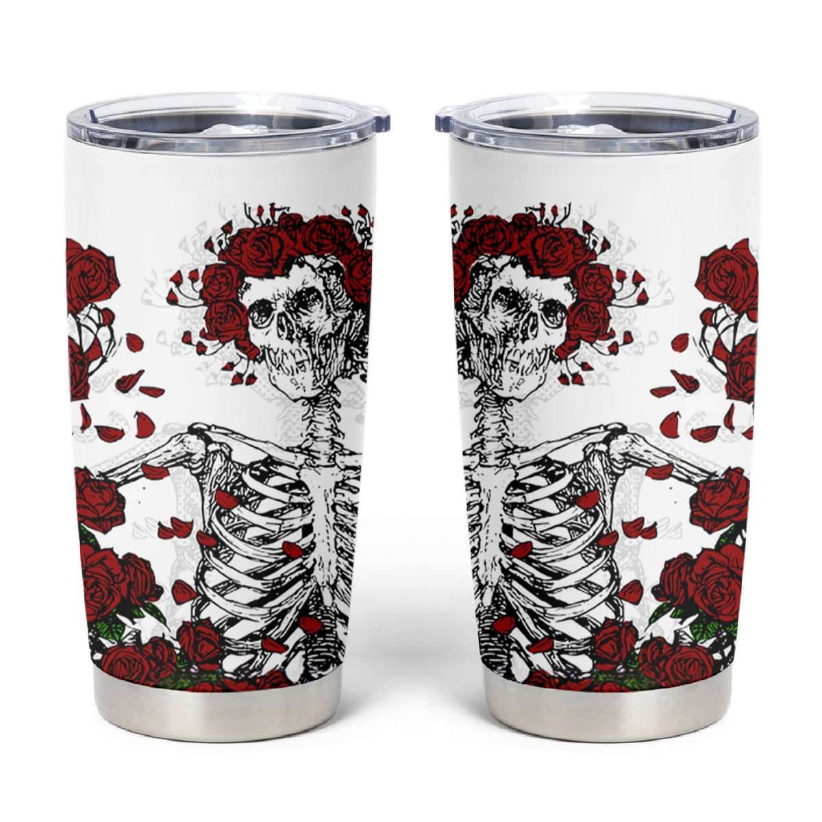 Rose Skull Tumbler Cup Rose Skull Day Of The Dead - Wonder Print Shop