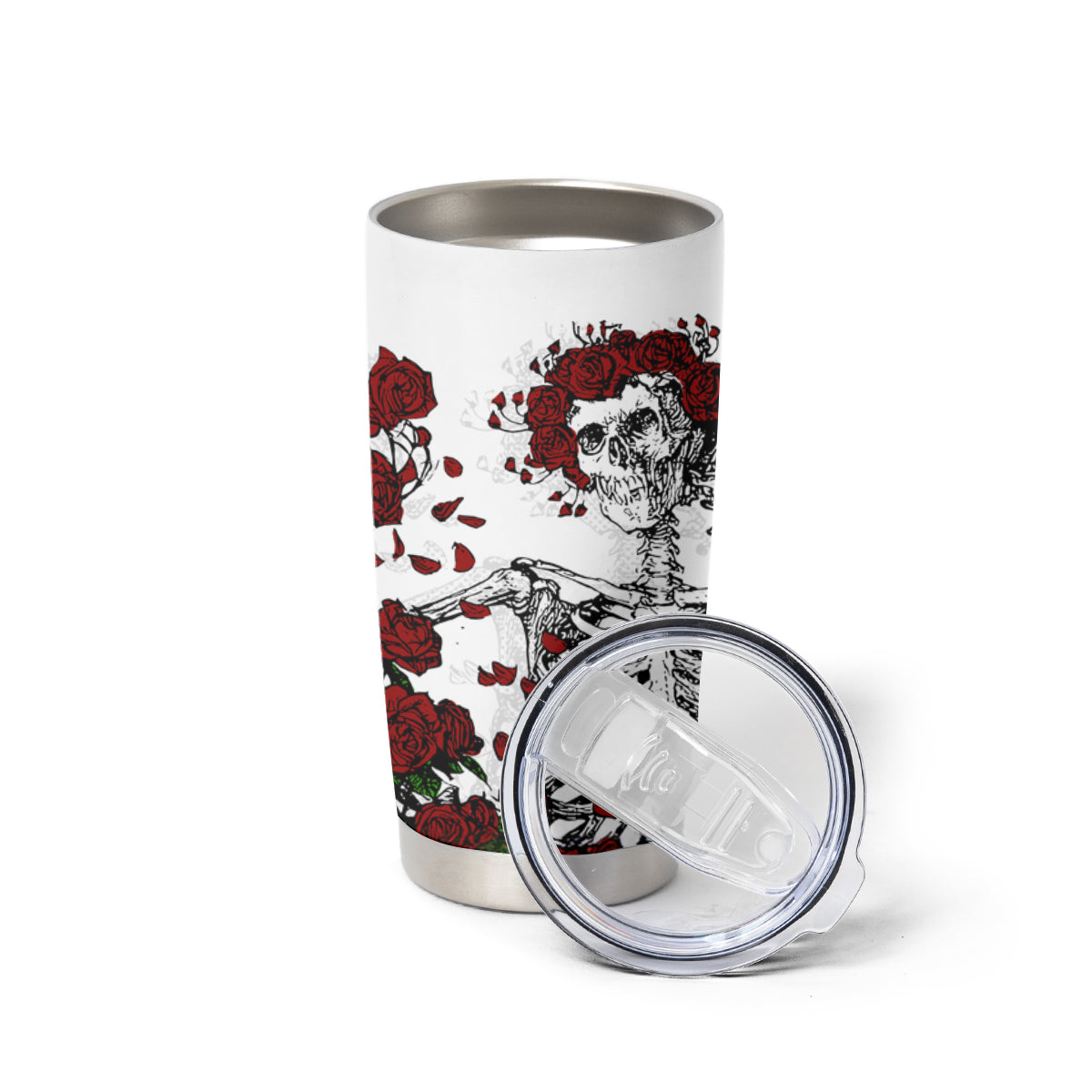 Rose Skull Tumbler Cup Rose Skull Day Of The Dead - Wonder Print Shop