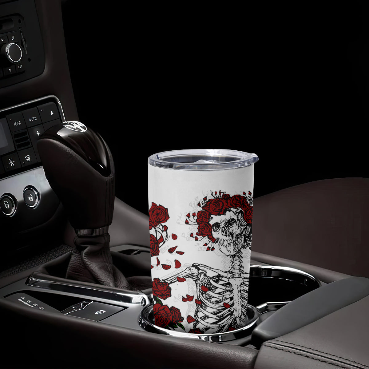 Rose Skull Tumbler Cup Rose Skull Day Of The Dead - Wonder Print Shop