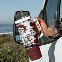 Rose Skull Tumbler With Handle Rose Skull Day Of The Dead - Wonder Print Shop