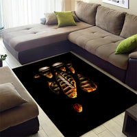 Flame Skull Area Rug Flame Skeleton Inside My Body - Wonder Print Shop