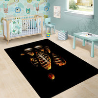 Flame Skull Area Rug Flame Skeleton Inside My Body - Wonder Print Shop