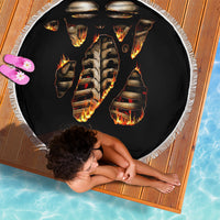 Flame Skull Beach Blanket Flame Skeleton Inside My Body - Wonder Print Shop