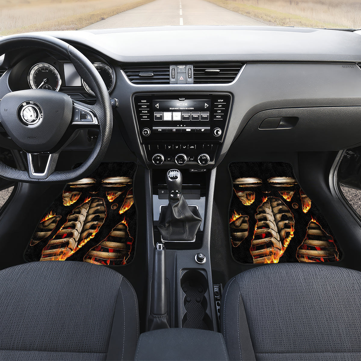 Flame Skull Car Mats Flame Skeleton Inside My Body - Wonder Print Shop