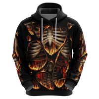 Flame Skull Hoodie Flame Skeleton Inside My Body - Wonder Print Shop