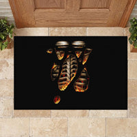 Flame Skull Rubber Doormat Flame Skeleton Inside My Body - Wonder Print Shop
