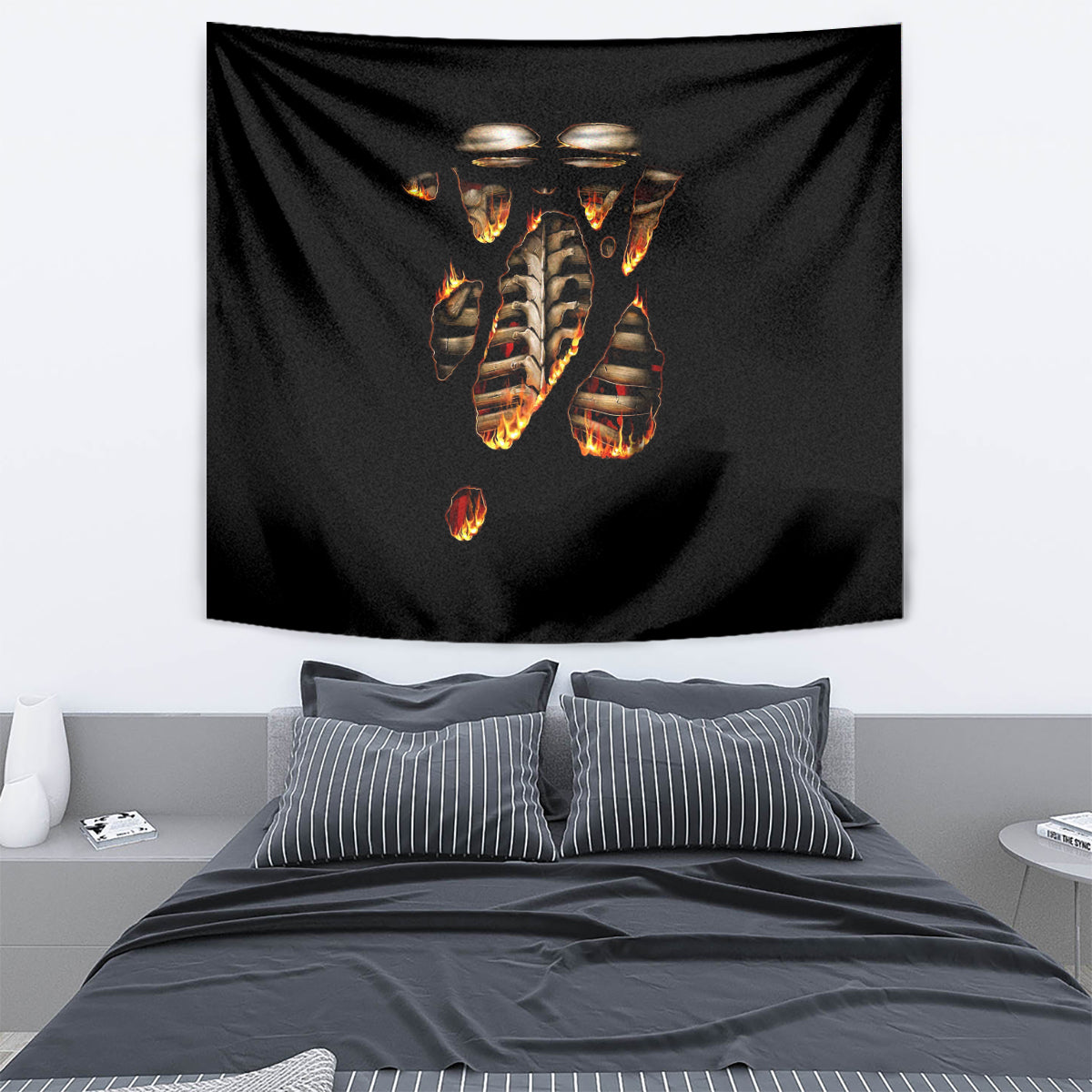 Flame Skull Tapestry Flame Skeleton Inside My Body - Wonder Print Shop