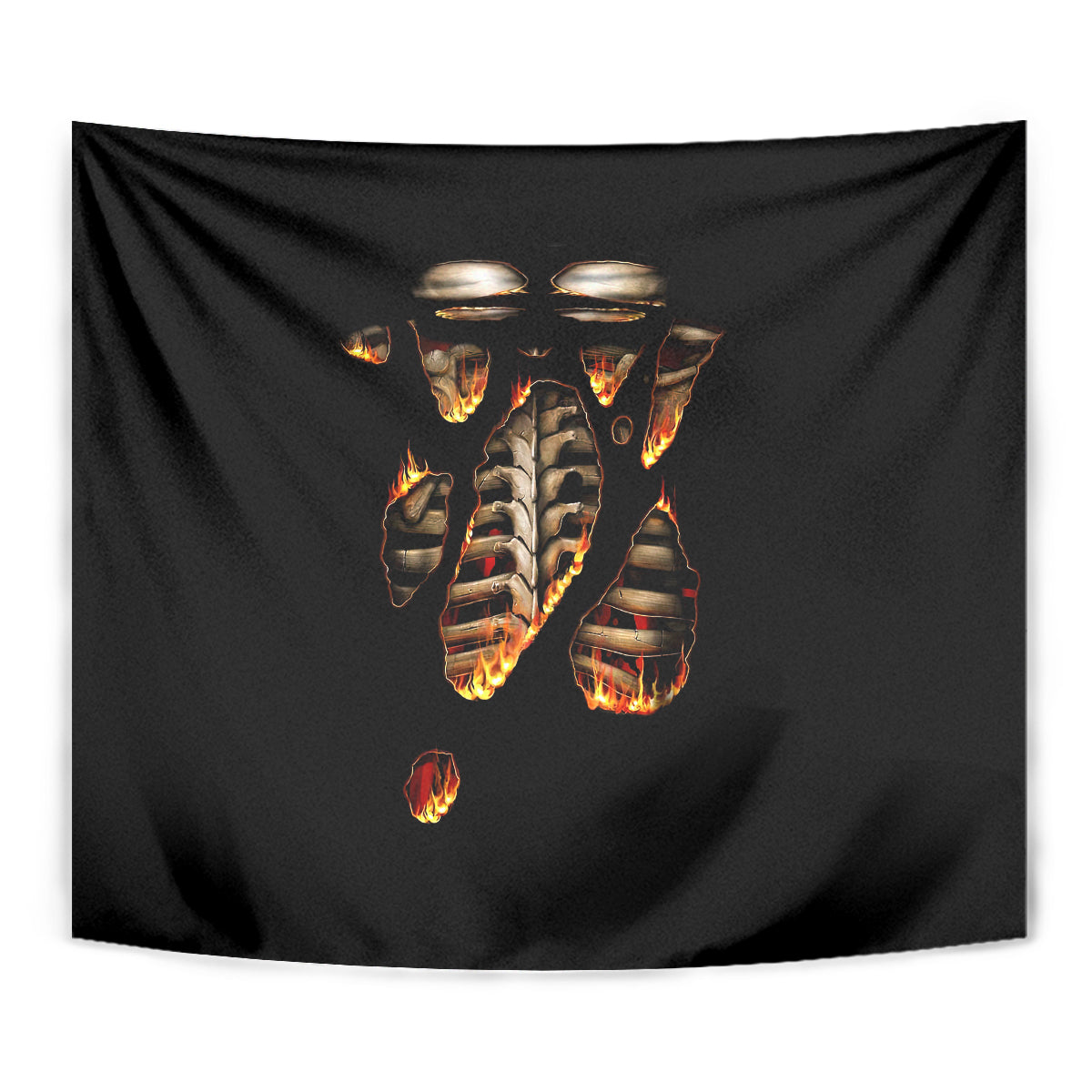 Flame Skull Tapestry Flame Skeleton Inside My Body - Wonder Print Shop