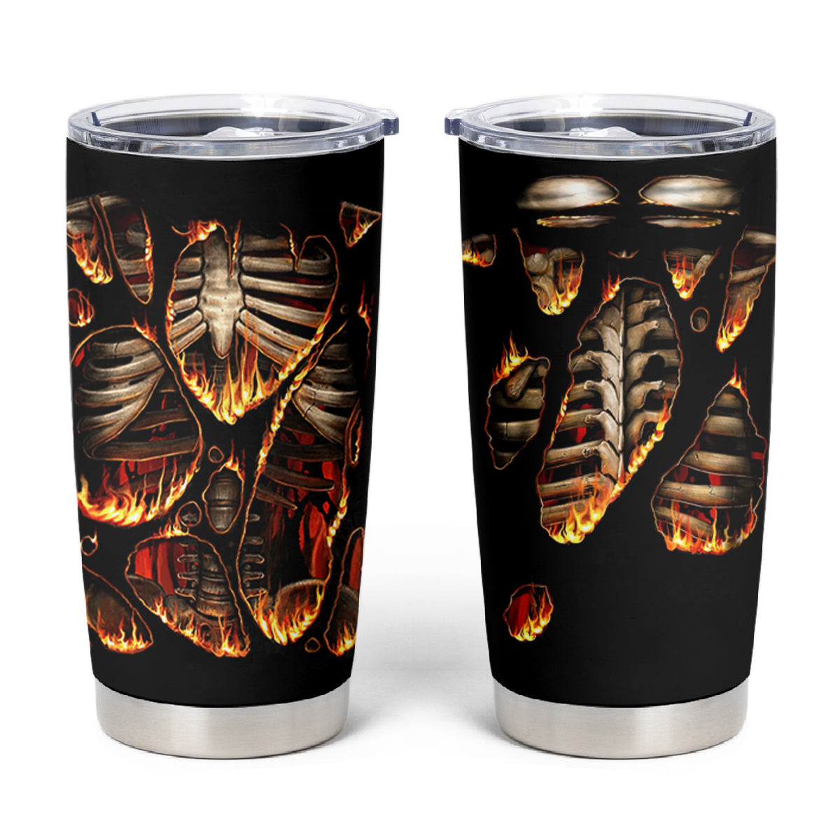 Flame Skull Tumbler Cup Flame Skeleton Inside My Body - Wonder Print Shop