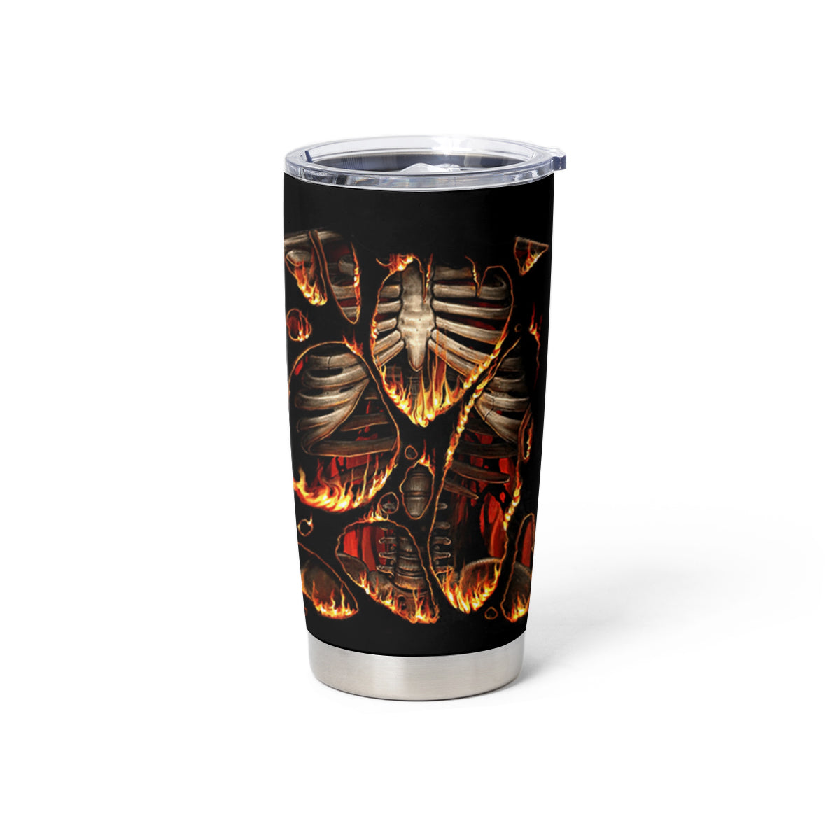 Flame Skull Tumbler Cup Flame Skeleton Inside My Body - Wonder Print Shop