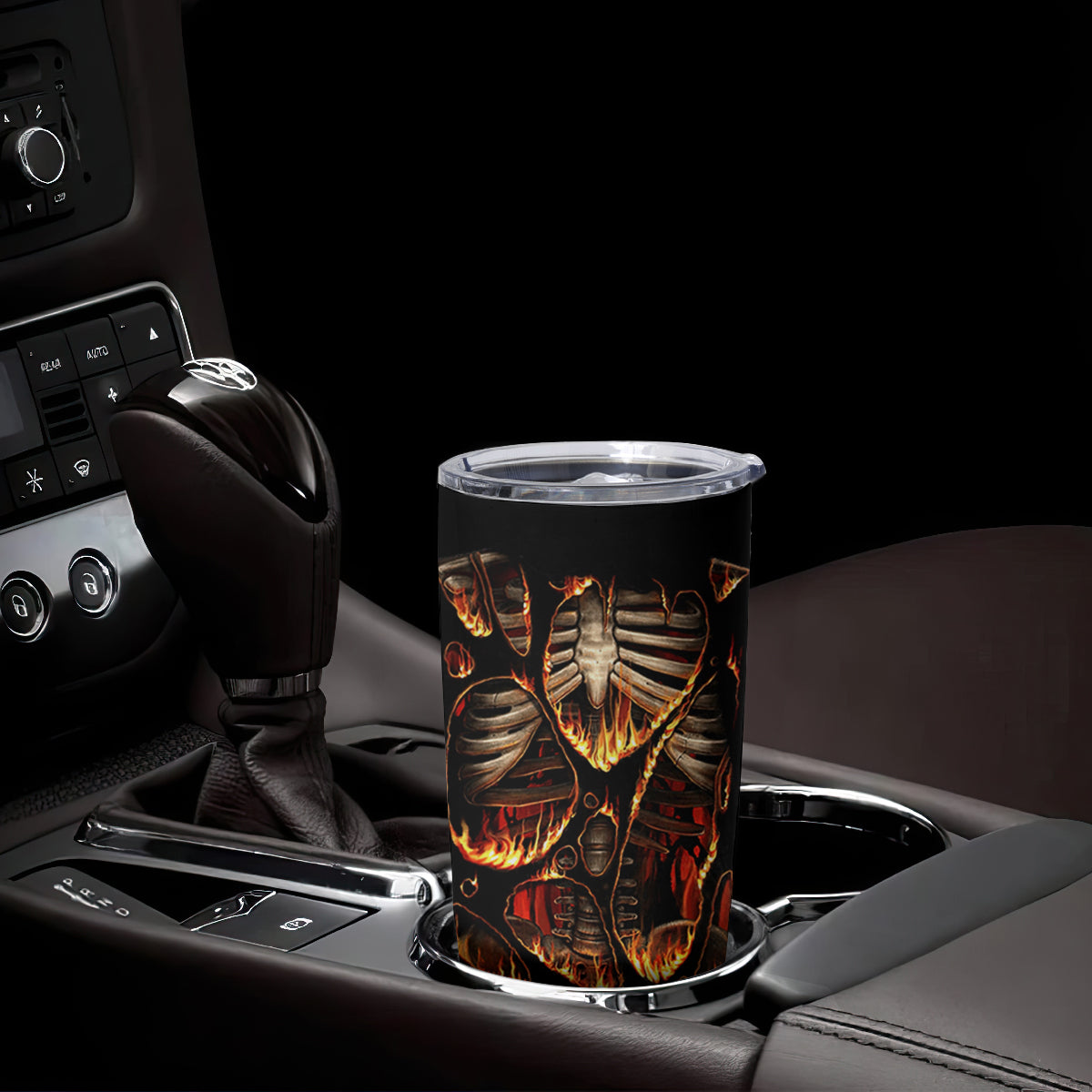 Flame Skull Tumbler Cup Flame Skeleton Inside My Body - Wonder Print Shop