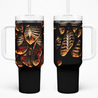 Flame Skull Tumbler With Handle Flame Skeleton Inside My Body - Wonder Print Shop