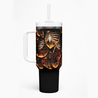 Flame Skull Tumbler With Handle Flame Skeleton Inside My Body - Wonder Print Shop