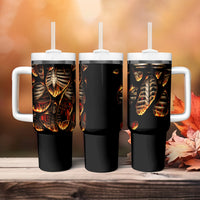 Flame Skull Tumbler With Handle Flame Skeleton Inside My Body - Wonder Print Shop