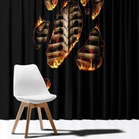 Flame Skull Window Curtain Flame Skeleton Inside My Body - Wonder Print Shop