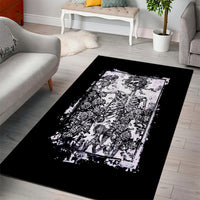 Rose Skull Area Rug White Rose Skull Day Of The Dead - Wonder Print Shop
