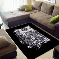 Rose Skull Area Rug White Rose Skull Day Of The Dead - Wonder Print Shop