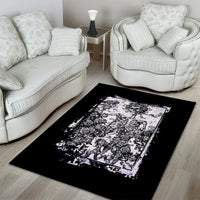 Rose Skull Area Rug White Rose Skull Day Of The Dead - Wonder Print Shop