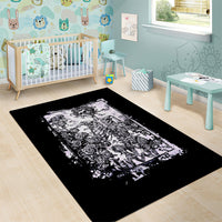 Rose Skull Area Rug White Rose Skull Day Of The Dead - Wonder Print Shop