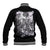 Rose Skull Baseball Jacket White Rose Skull Day Of The Dead - Wonder Print Shop