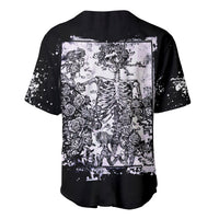 Rose Skull Baseball Jersey White Rose Skull Day Of The Dead - Wonder Print Shop