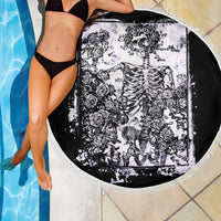 Rose Skull Beach Blanket White Rose Skull Day Of The Dead - Wonder Print Shop