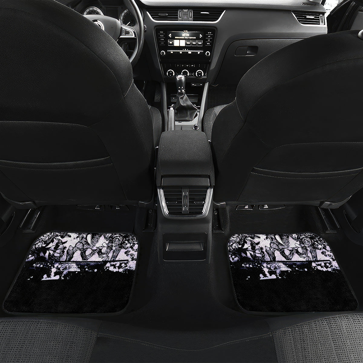 Rose Skull Car Mats White Rose Skull Day Of The Dead - Wonder Print Shop