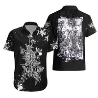 Rose Skull Hawaiian Shirt White Rose Skull Day Of The Dead - Wonder Print Shop