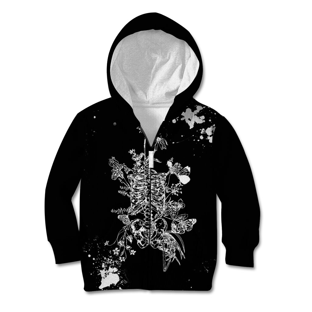 Rose Skull Kid Hoodie White Rose Skull Day Of The Dead - Wonder Print Shop