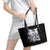 Rose Skull Leather Tote Bag White Rose Skull Day Of The Dead - Wonder Print Shop
