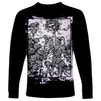 Rose Skull Long Sleeve Shirt White Rose Skull Day Of The Dead - Wonder Print Shop