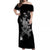 Rose Skull Off Shoulder Maxi Dress White Rose Skull Day Of The Dead - Wonder Print Shop