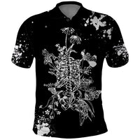 Rose Skull Polo Shirt White Rose Skull Day Of The Dead - Wonder Print Shop