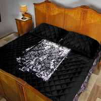 Rose Skull Quilt Bed Set White Rose Skull Day Of The Dead - Wonder Print Shop