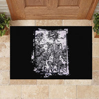 Rose Skull Rubber Doormat White Rose Skull Day Of The Dead - Wonder Print Shop