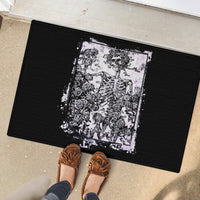 Rose Skull Rubber Doormat White Rose Skull Day Of The Dead - Wonder Print Shop