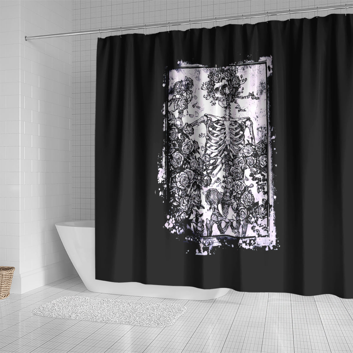 rose-skull-shower-curtain-white-rose-skull-day-of-the-dead