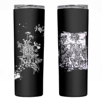 Rose Skull Skinny Tumbler White Rose Skull Day Of The Dead - Wonder Print Shop