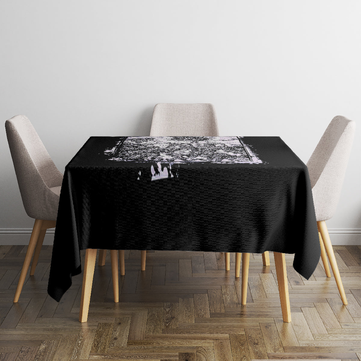 Rose Skull Tablecloth White Rose Skull Day Of The Dead - Wonder Print Shop