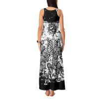 Rose Skull Tank Maxi Dress White Rose Skull Day Of The Dead - Wonder Print Shop