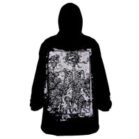 Rose Skull Wearable Blanket Hoodie White Rose Skull Day Of The Dead - Wonder Print Shop