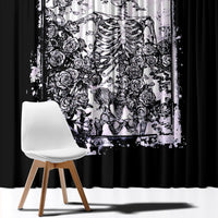 Rose Skull Window Curtain White Rose Skull Day Of The Dead - Wonder Print Shop