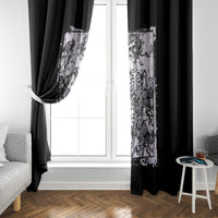 Rose Skull Window Curtain White Rose Skull Day Of The Dead - Wonder Print Shop