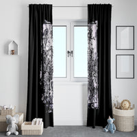 Rose Skull Window Curtain White Rose Skull Day Of The Dead - Wonder Print Shop