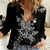 Rose Skull Women Casual Shirt White Rose Skull Day Of The Dead - Wonder Print Shop