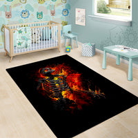 Fire Skull Area Rug Dead Fire Skeleton Scream - Wonder Print Shop