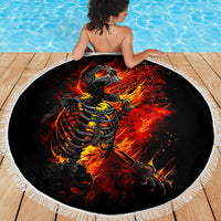 Fire Skull Beach Blanket Dead Fire Skeleton Scream - Wonder Print Shop